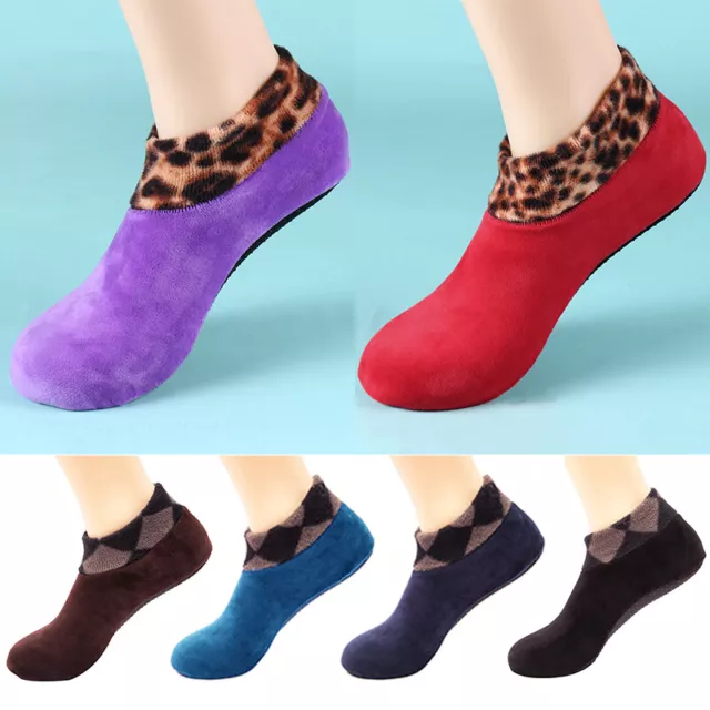 Mens Winter Warm Home Soft Fleece Thick Bed Sock Non Slip Slipper Floor Socks US