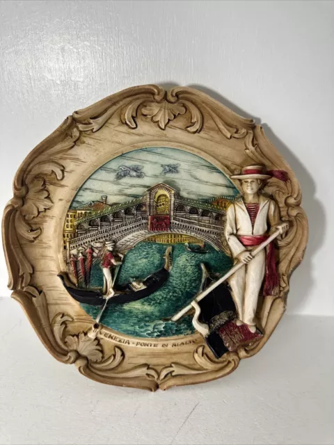 Italy Venezia-Ponte Di Rialto Bridge Wooden 3D Plaque Souvenir Wall Hanging