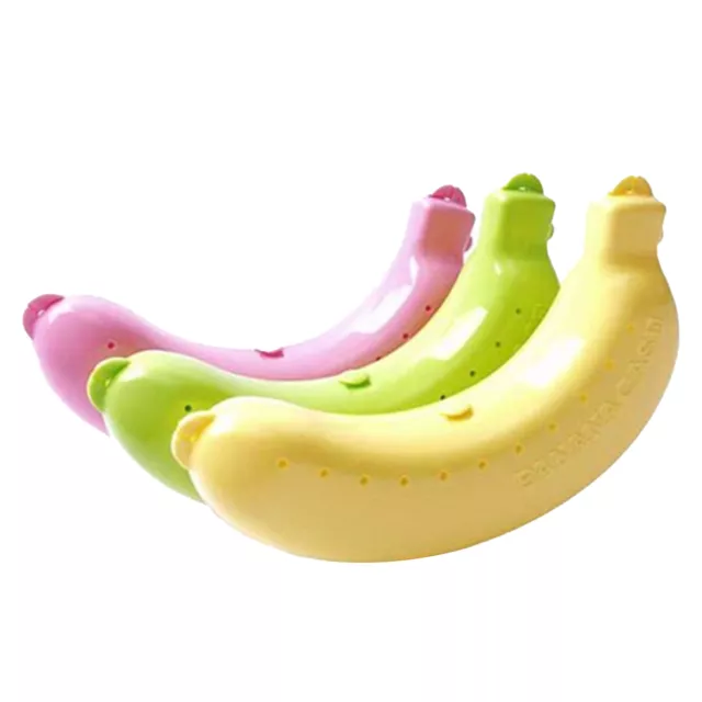 3pcs Dishwasher Safe Lunch Fruit Storage Plastic Keep Fresh Banana Case Cute