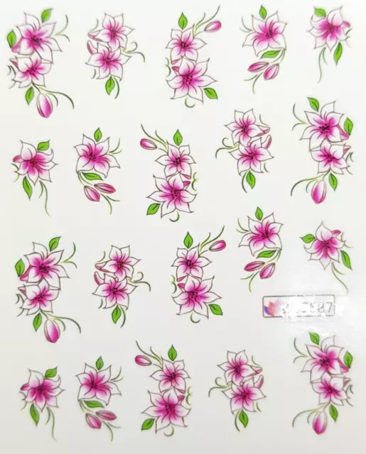 One Stroke Nagel Sticker Blumen Tattoo, Aufkleber 1115