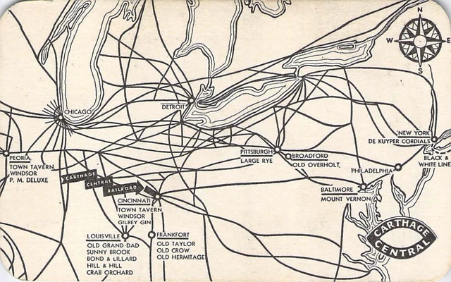 ROUTE MAP CARTHAGE Low # 1001 Railroad Railway Rr Rwy Ry Pass EUR 13,85 ...