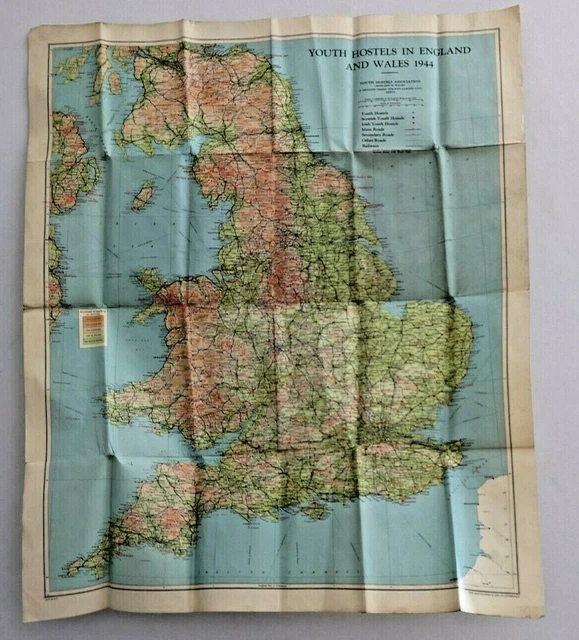 YOUTH HOSTELS IN England and Wales - Youth Hostels In England And Wales 1944 Map.webp