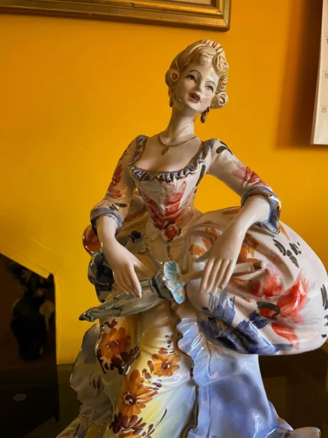 Beautiful Capodimonte Figurine 16'' Tall