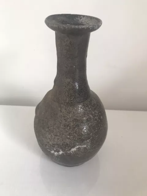 An Ancient Silla Dynasty Excavated Black Earthenware Vase/Vessel -22.5cm - A/F