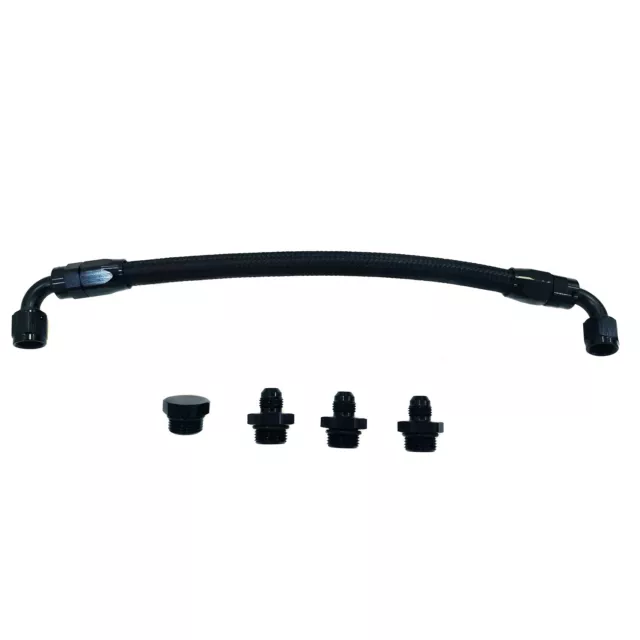 1 set 6AN -8ORB Fuel Rail Manifold Crossover Kit Fast Ls1 Ls6 Ls3 Lm7 Ls7 Black