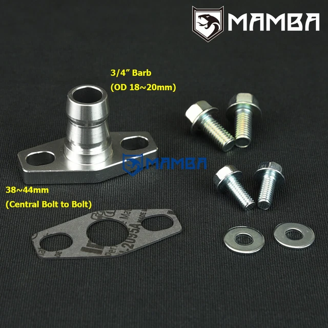MAMBATEK 5/8" Barb Turbo Oil Return Drain Flange Kit – Fits Garrett GTX3576R, GT3582R, GTX3582R – Universal