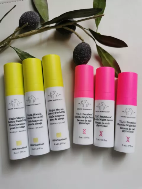 Drunk Elephant T. L. C. Framboos Serum 3x5ml + Virgin Marula Oil 3x8ml Neu...