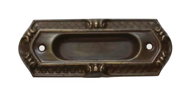 Art Deco Stamped Brass Recessed Window Sash Lift