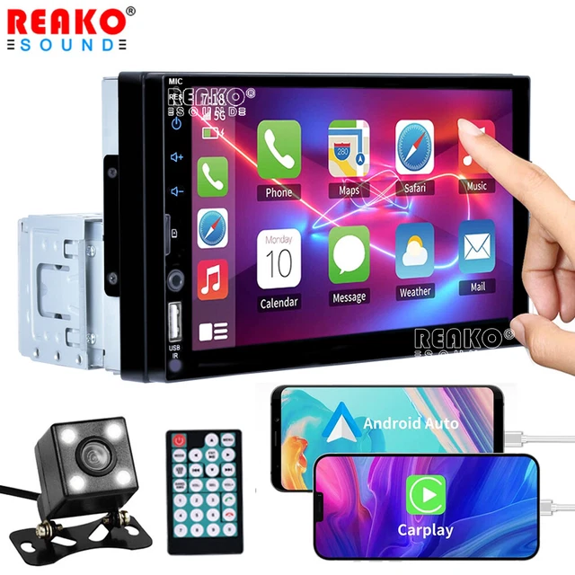 7" Car Radio For Apple Carplay Android Single 1Din Touch Screen Stereo Bluetooth