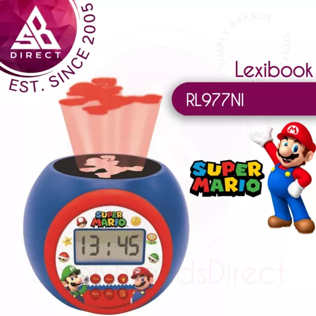 Lexibook Enfants Projecteur Réveil Avec Minuteur │ Écran LCD │ Super Mario