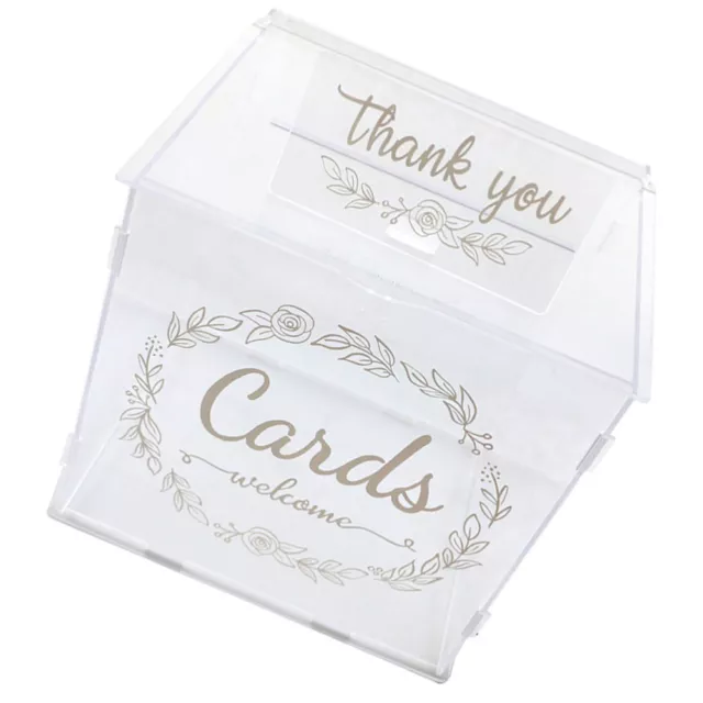 Caja de tarjetas de boda de acrílico con cerradura para recepción