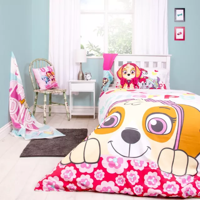 Paw Patrol Funda Edredón Individual Brillante Nuevo Ropa de Cama Niña