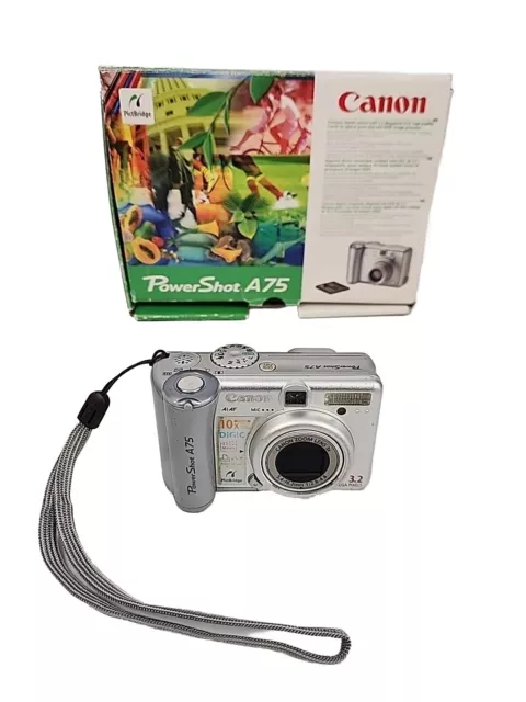Canon Power Shot A75 Silver 1.8" LCD 3.2MP Digital Camera, 3X Optical Zoom