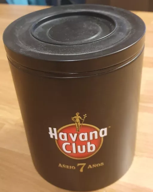 Eiswürfelkühler "Havanna Club" schwarz, rund, Hoch 17cm  Durchmesser 13 cm