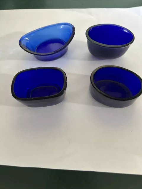 4 Replacement Cobalt blue glass liners