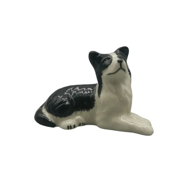 Black Border Collie Dogs Ceramic Figurine, For home and garden decoration