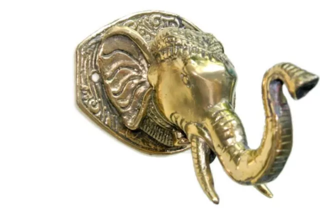 ELEPHANT trunk up pull SOLID polished BRASS old style Handle hook 4 " door B