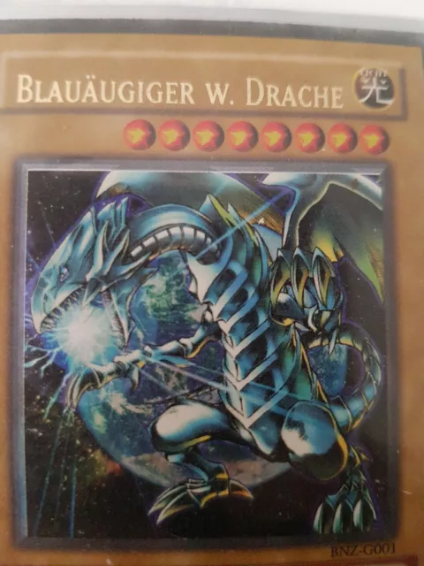 Selten!!! Blauäugiger W. Drache BNZ-G001 aus Banzai-Magazin UR Yugioh :)