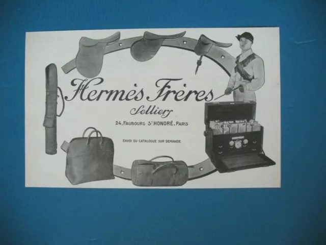 Hermes Brothers Saddlers Press Advertisement Bags Briefcases French Ad 1924