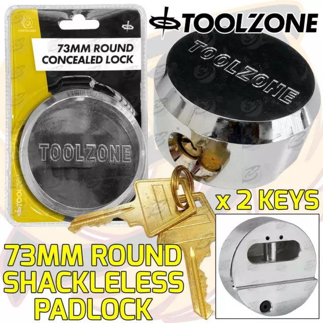 73mm Round Shackless Padlock Heavy Duty Van Lock High Security Padlock Round