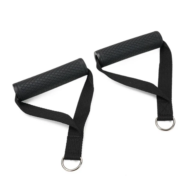 2PCS Heavy Duty Gym Cable Machine Attachment Stirrup Handle Resistance handle