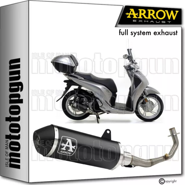 Arrow Full System Exhaust Open Rc Urban Black Aluminium Honda Sh 150 I 2018 18