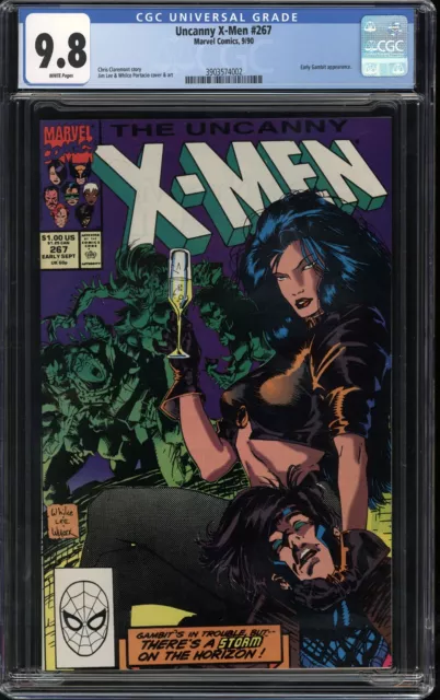 Uncanny X-Men #267 💥 CGC 9.8 WHITE Pages 💥 2nd Gambit! Marvel Comic 1990