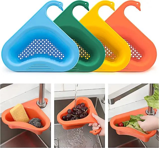 4 piezas, colador de fregadero cesta fregadero de cocina colador utensilios de cocina multifuncionales T