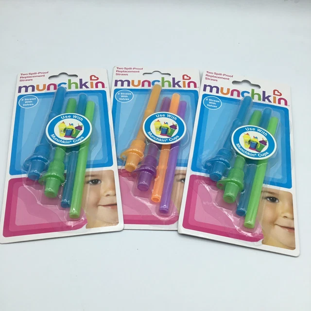 MUNCHKIN Lot of 3 Packs Spill Proof Replacement Straws with Valves 2 Per Pack