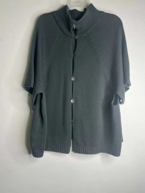BP Studio Pullover Sweater Womens Size Large 100% Extra fine Merino Wool Gray