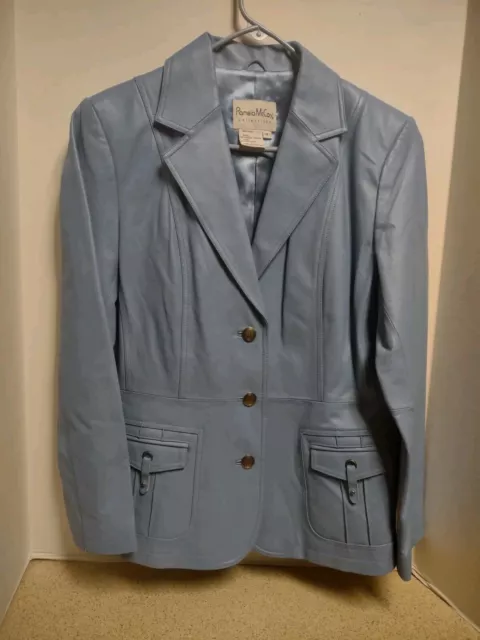 Pamela McCoy Women's Size Medium Vintage NWOT Baby Blue Leather