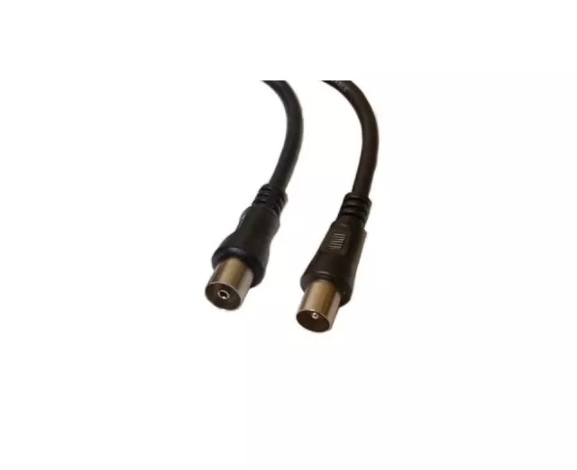 Coaxial Lead Coax RF Plug Male to Female Cable 1m TV Aerial Freeview Tuner DVD