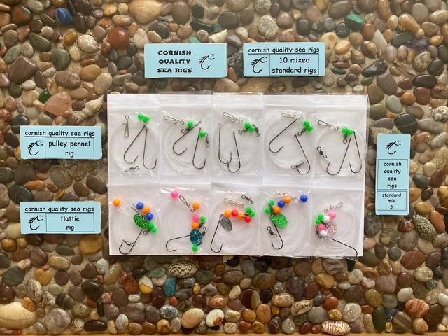 CORNISH QUALITY SEA Rigs 10 MIXED RIGS PULLEY PENNEL & FLATTIE 5 of ...
