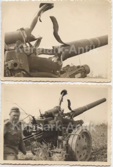 R931 Foto Wehrmacht Russland Front schwere Artillerie Kanone Rohr Platzer TOP !!