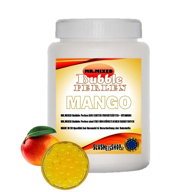 Bubble Tea Perlen MANGO Fruit Pearls 2kg Popping Boba ohne künstliche Farbstoffe