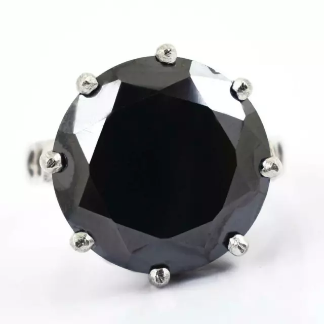 Bague diamant noir 10 ct en argent sterling 925 certifiée AAA ! Cadeau...