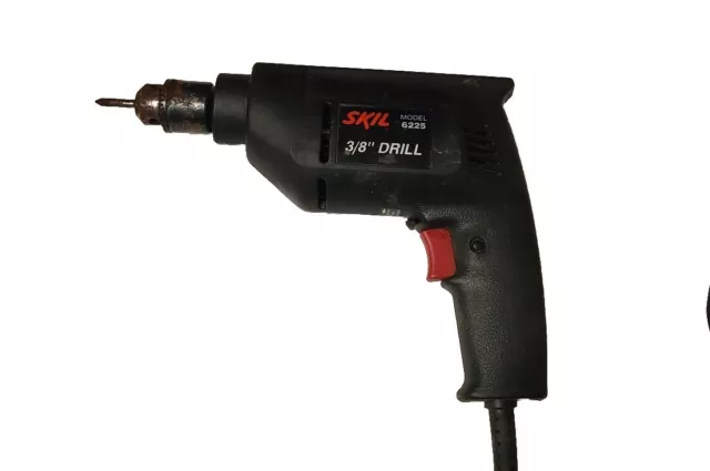 Vintage SKIL 3/8" Corded Variable Speed 1/3 Amp Drill With Reverse Model 6225