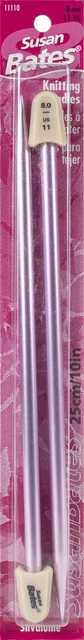 Silvalume Single Point Knitting Needles 10"-Size 11/8mm
