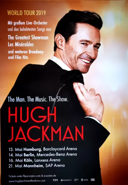 HUGH JACKMAN 2019 TOUR  --  orig. Concert Poster - Konzert Plakat - A1 - YYY