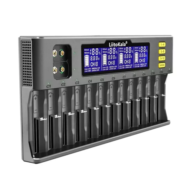 LiitoKala Lii-S12 12-Slot For Li-ion/IMR/LiFePO4 Ni-MH/Cd AA AAA Battery Charger 3