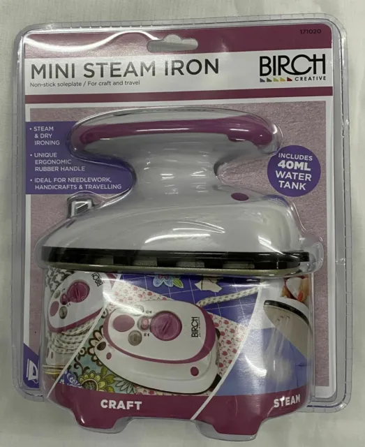 Birch Mini Steam Iron for Craft And Travel • Steam & Dry  AU / NZ Approved Power