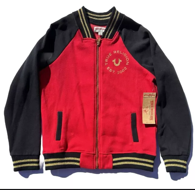 True Religion Brand New Vintage Varsity Jacket Youth Large