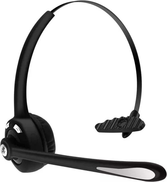 Trucker Bluetooth 5.1 Wireless Headset With Noise Cancelling Mic For Phones PC