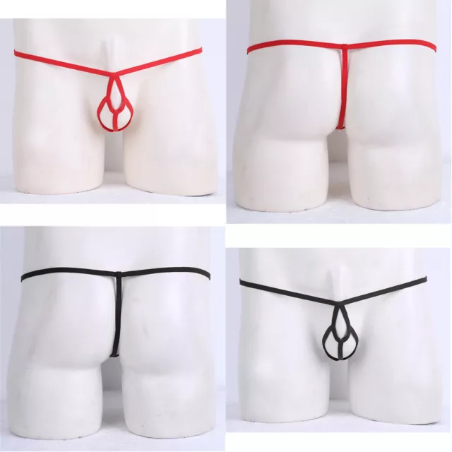 Sexy Herren String Bikini Slips Unterwäsche offen vorne Löcher G-String T-Back T-Back T-Strings