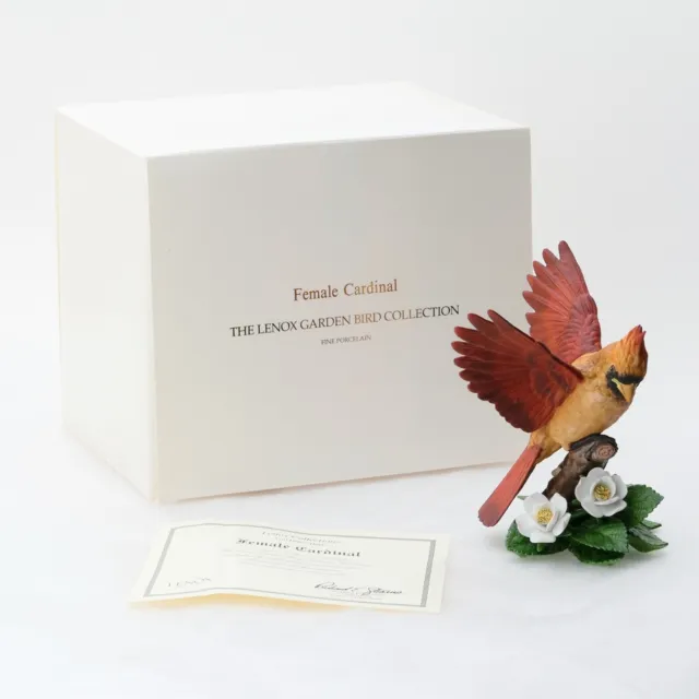 Lenox FEMALE CARDINAL Porcelain Bird Figurine - Box & COA