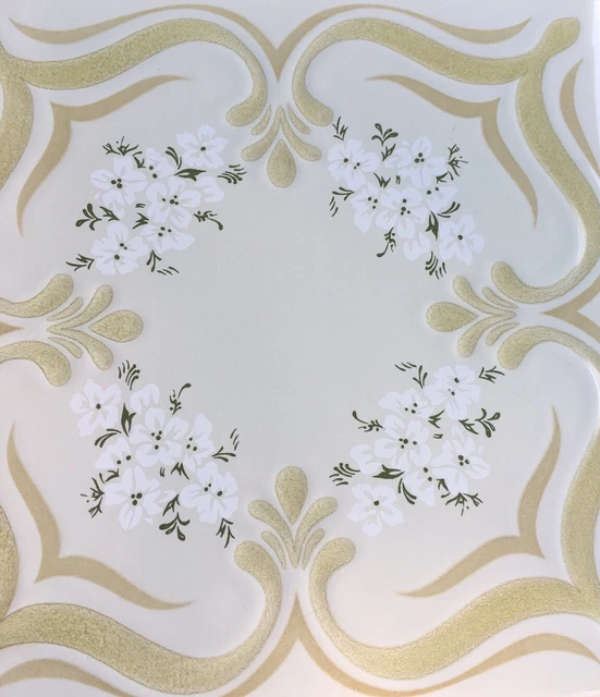 Vintage New Porcelain Floral Glazed Tile By Marca Incepa Made In Brazil 🇧🇷