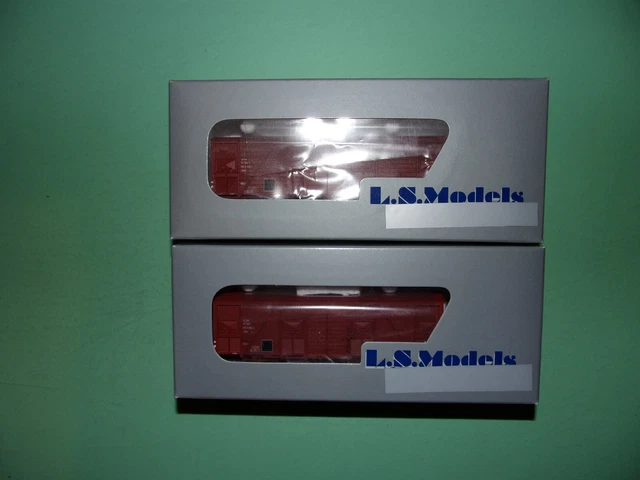 LS MODELS 2 Wagons Minéraliers DMH Ermewa Rouge UIC Ep IV-V – Maquette Ferroviaire Occasion