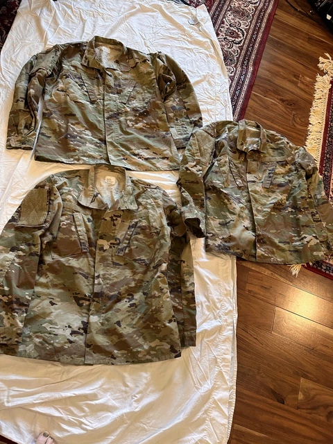 3 US Army Combat Uniform OCP Multicam 50/50 Cotton Nylon Coat Size Large Long