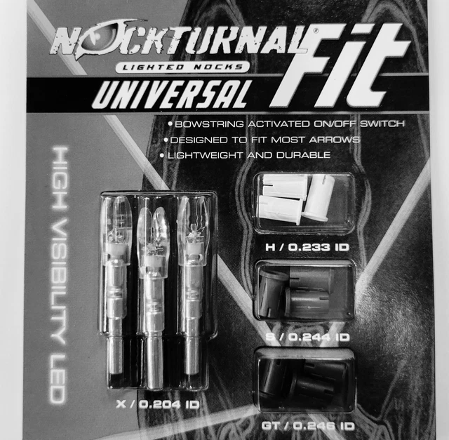 Nockturnal Universal Fit LED Arrow Nocks, Hi-Viz    !Three Different Choices!