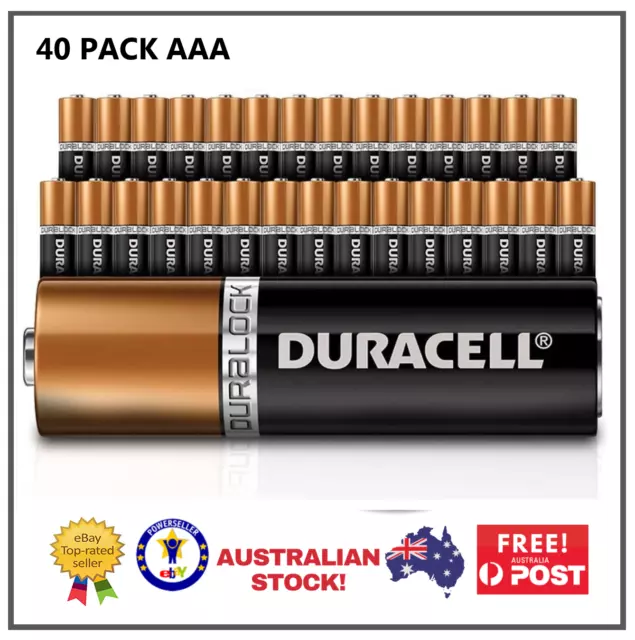 40x Duracell AAA Battery Coppertop Alkaline Batteries 10 years last